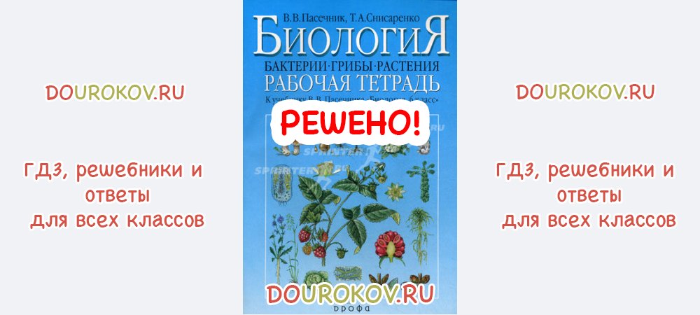 Биология 6 пасечник рабочая тетрадь