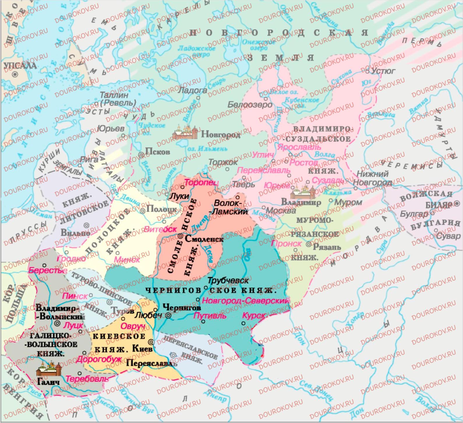 Черниговская земля карта